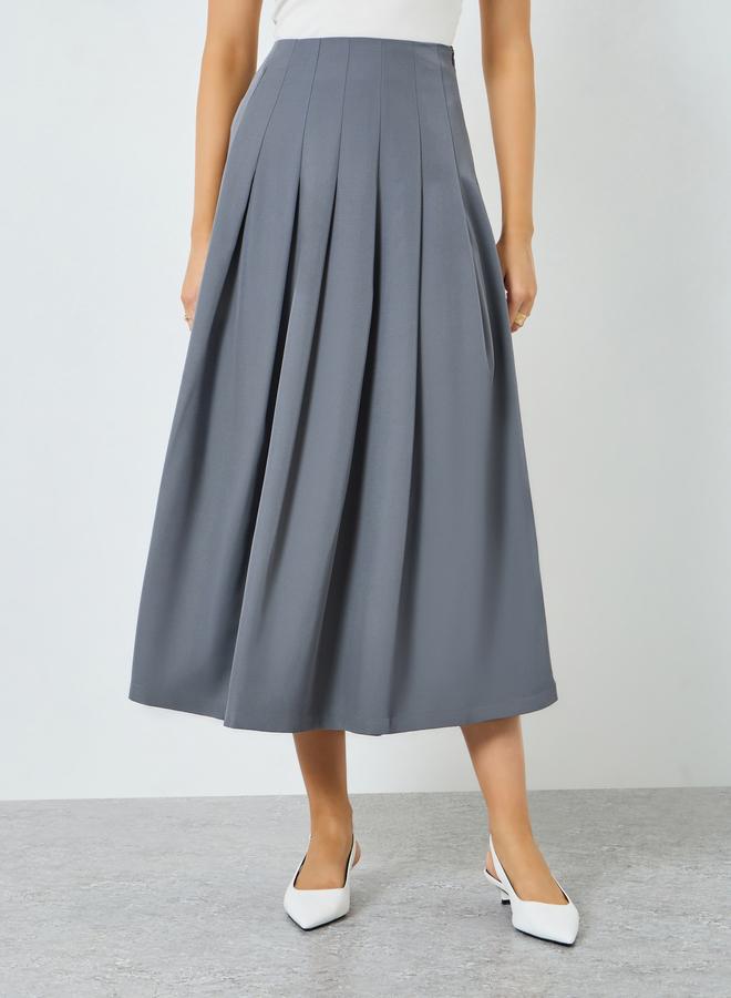 ستايلي تنورة طويلة بحافة واسعة وبكسرات - Image 2